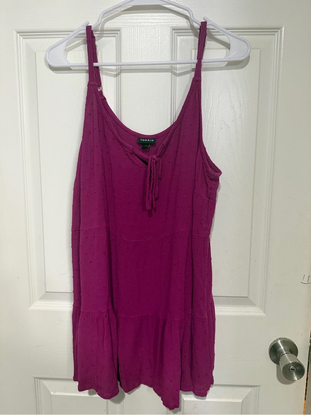 Torrid Magenta Tie-Front Tiered Tank